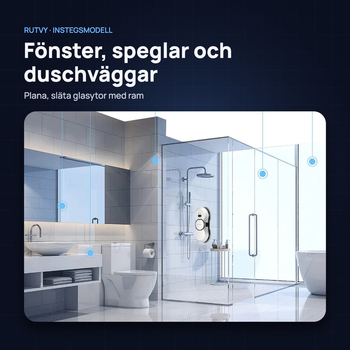 Passar fönster, speglar och duschväggar med ram