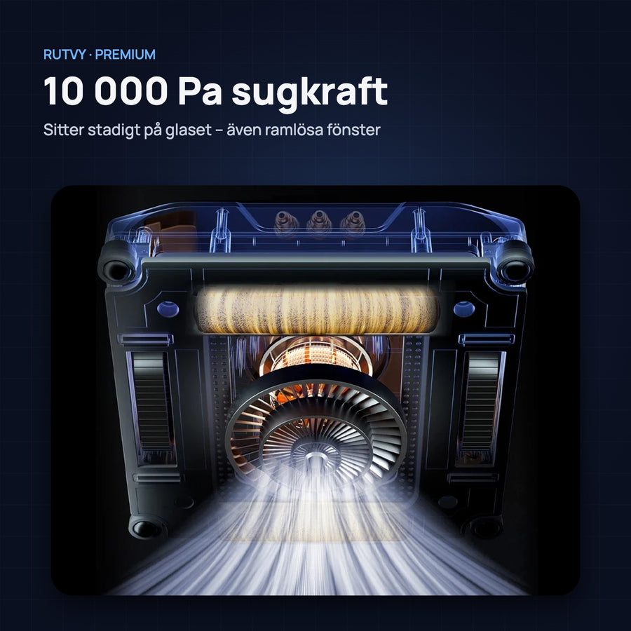 Rutvy fönsterputsrobot premium – 10 000 Pa sugkraft