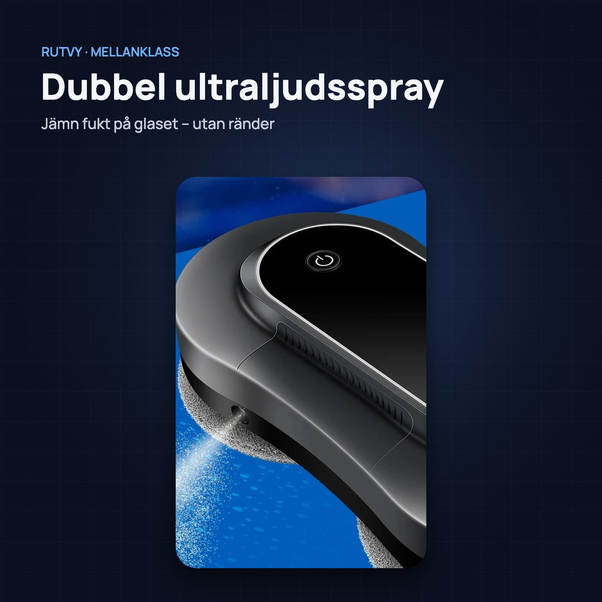 Rutvy fönsterputsrobot mellanklass – dubbel ultraljudsspray